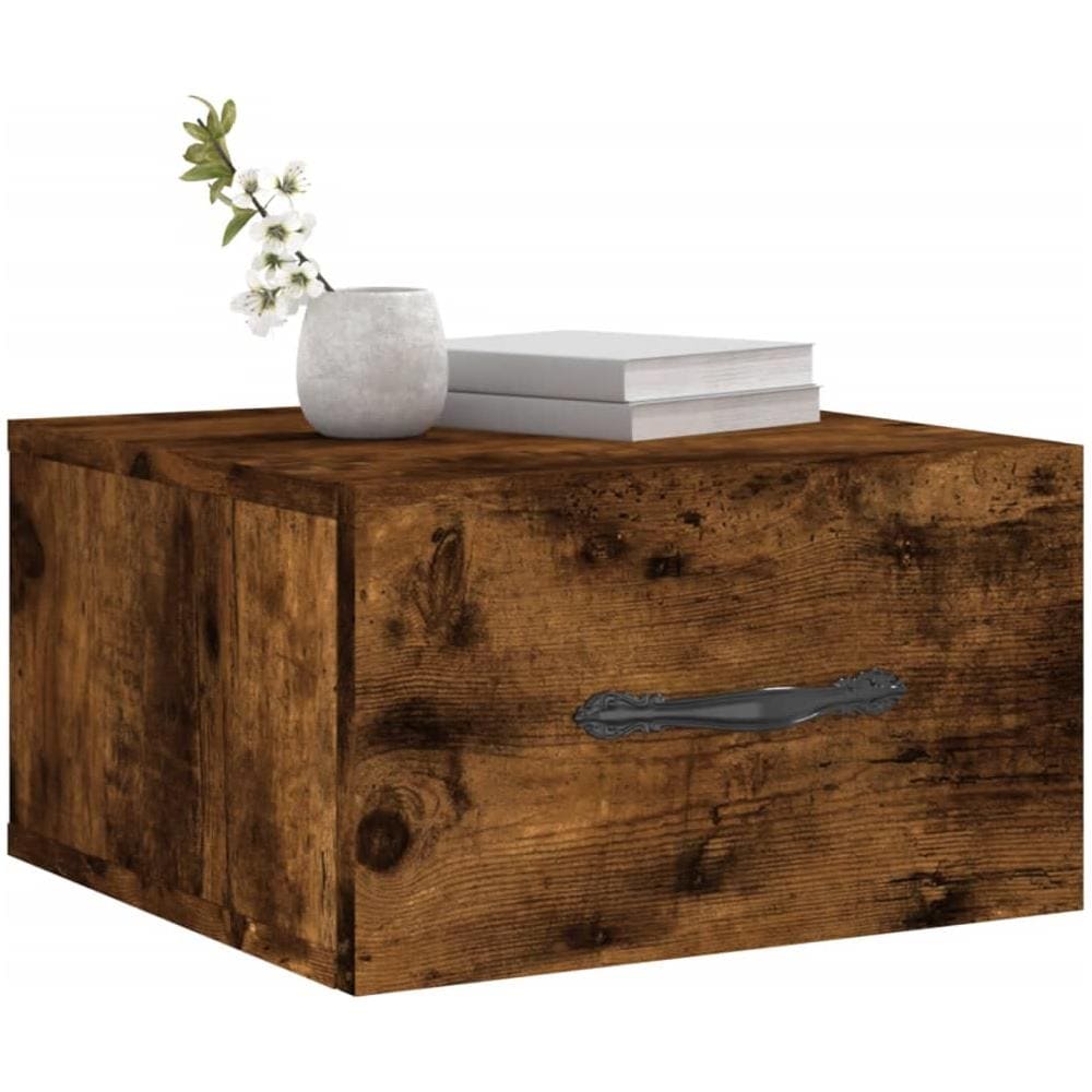 Comodini A Muro 2 Pz Rovere Fumo 35x35x20 Cm - Foto 3