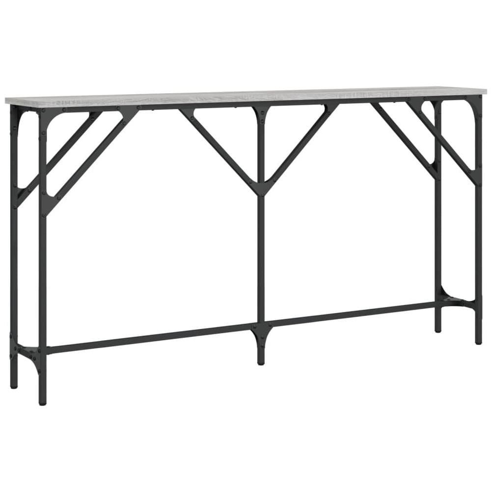 Tavolo Consolle Grigio Sonoma 140x23x75 Cm In Legno Multistrato - Foto 2