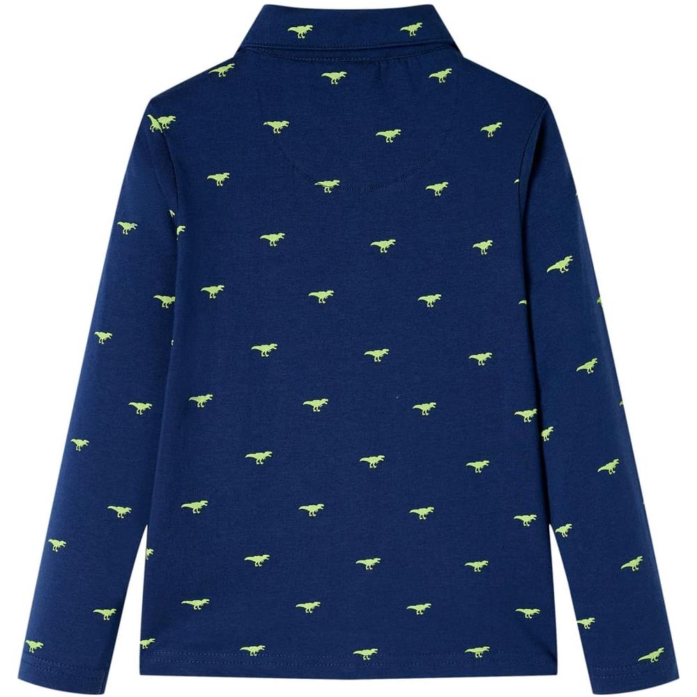 Camicia Per Bambini Con Stampa Dinosauro Blu Marino 92 - Foto 2