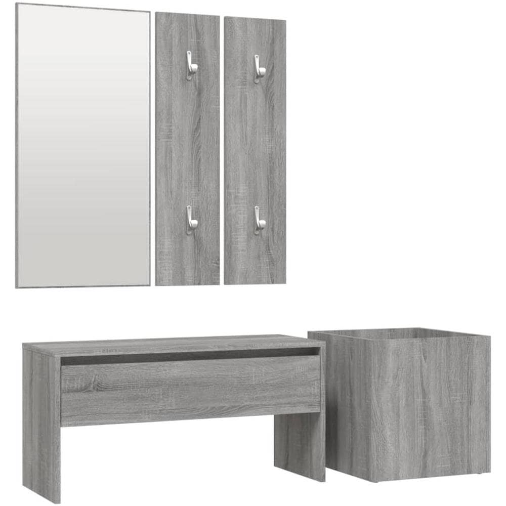 Set di Mobili da Corridoio Grigio Sonoma in Legno Multistrato - Foto 1