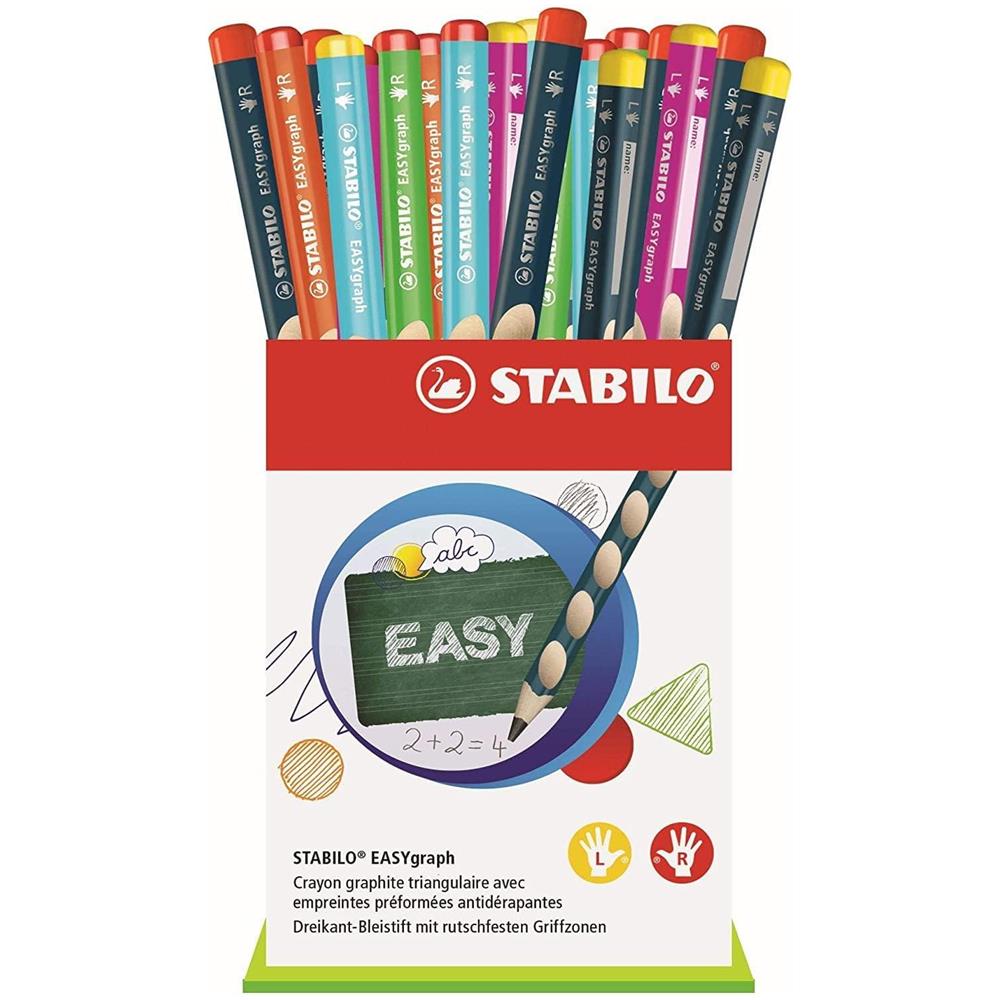 EASYgraph - Matita Ergonomica triangolare - Set da 36 (6 per Mancini, 30 per Destrimani) - in 5 colori diversi - Gradazione HB - Foto 1