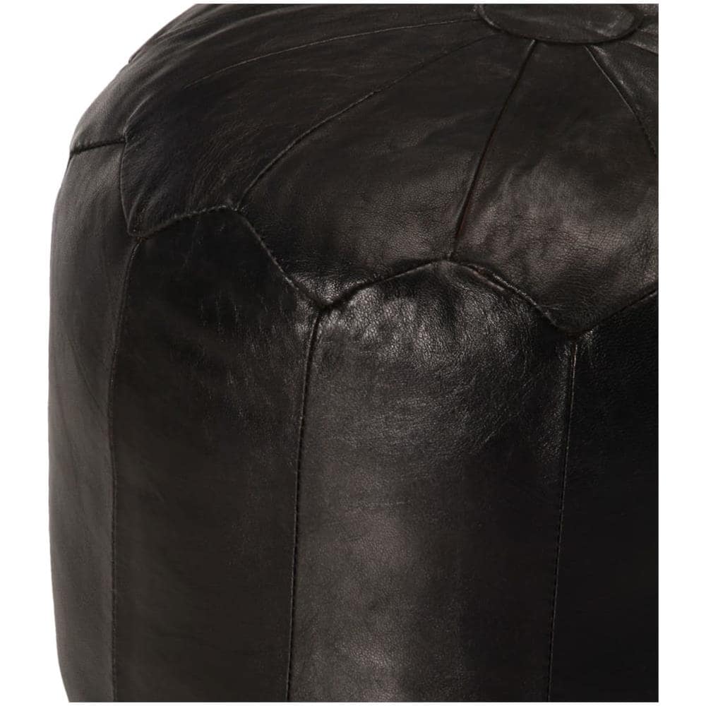Pouf Nero 40x35 Cm In Vera Pelle Di Capra - Foto 2