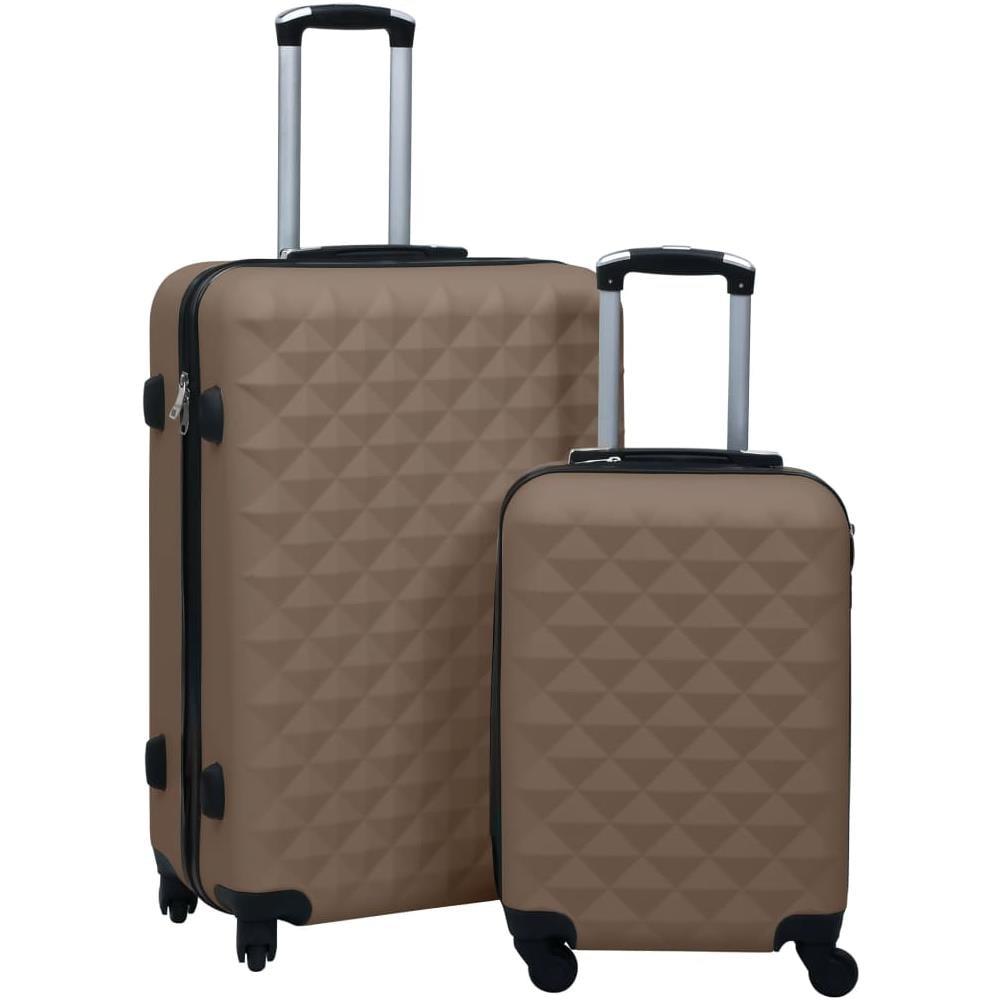 Set Valigie Trolley A Custodia Rigida 2 Pz Marrone In Abs - Foto 1
