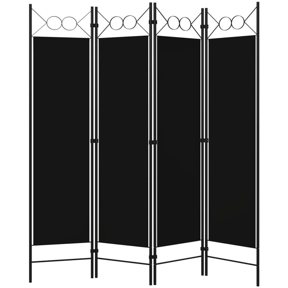 Paravento A 4 Pannelli Nero 160x180 Cm - Foto 2