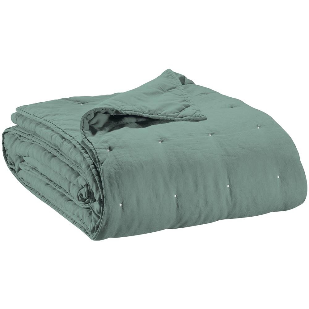 Bed Cover Stonewashed Zeff Grey Green 240 X 260 - Foto 1