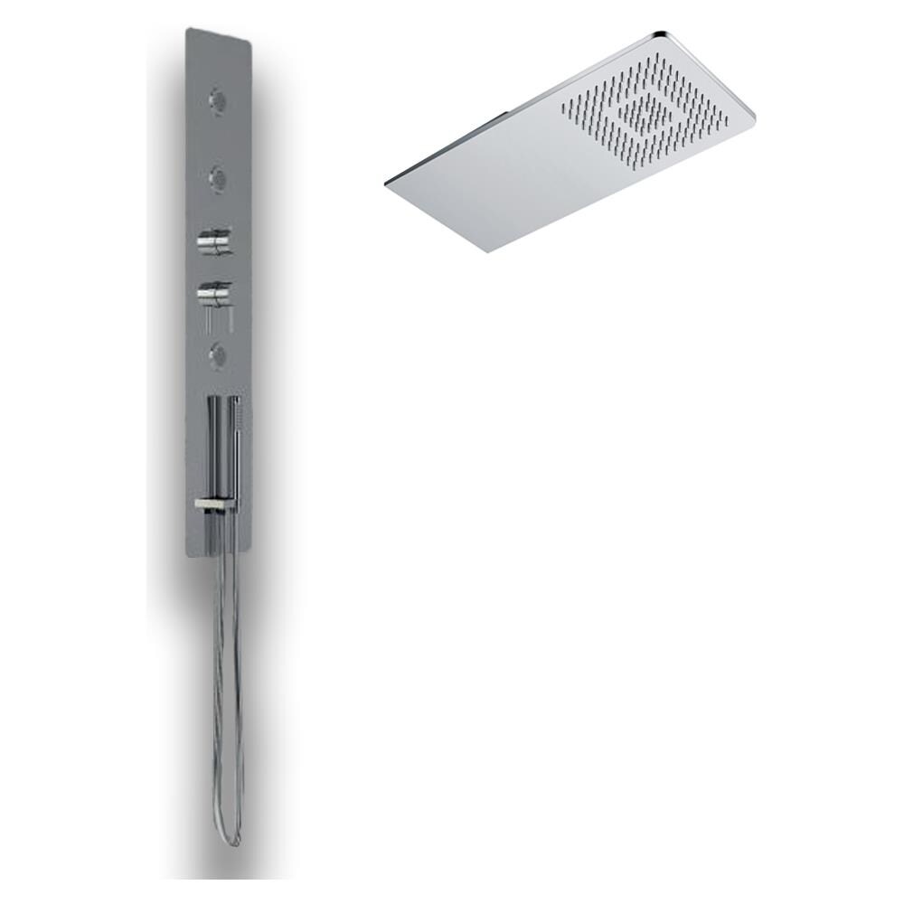 Wall Kit A Parete Da Incasso A Muro Acciaio Inox + Soffione Doccia A Parete Acciaio Inox Punta Quadrata - Foto 2