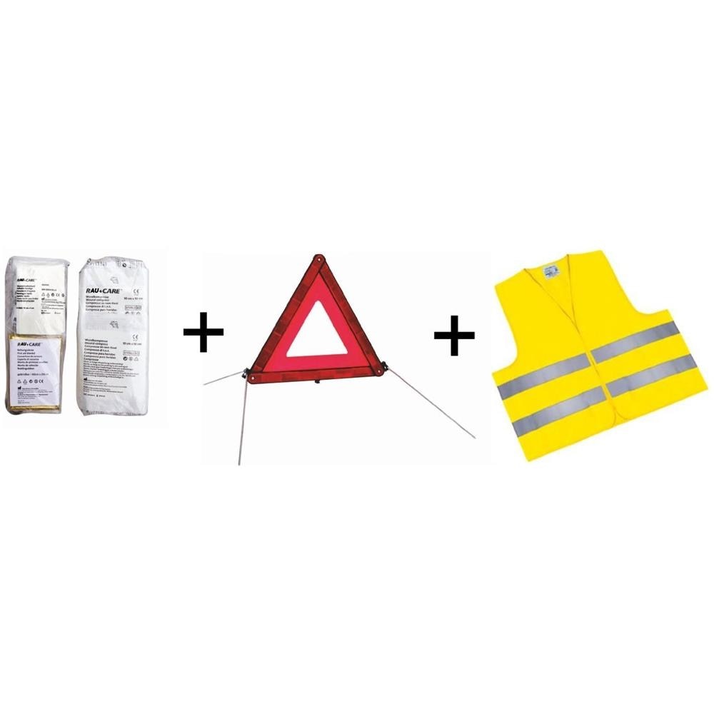 3-in-1 Custodia Car First Aid Kit - Trio Con Gilet Catarifrangente First Aid Kit Triangolo - Foto 2
