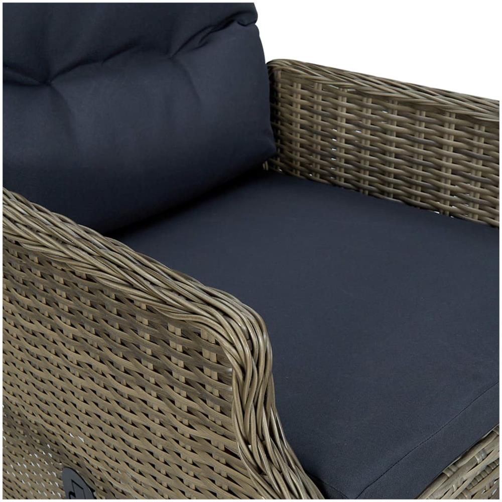 Set Mobili Da Pranzo Per Giardino 7 Pz Marrone - Foto 8