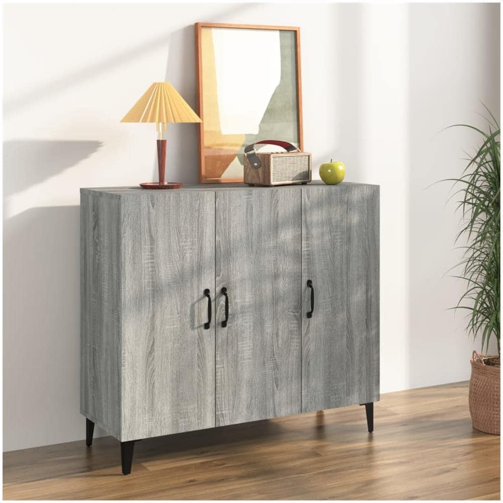 Credenza Grigio Sonoma 90x34x80 Cm In Legno Multistrato - Foto 1