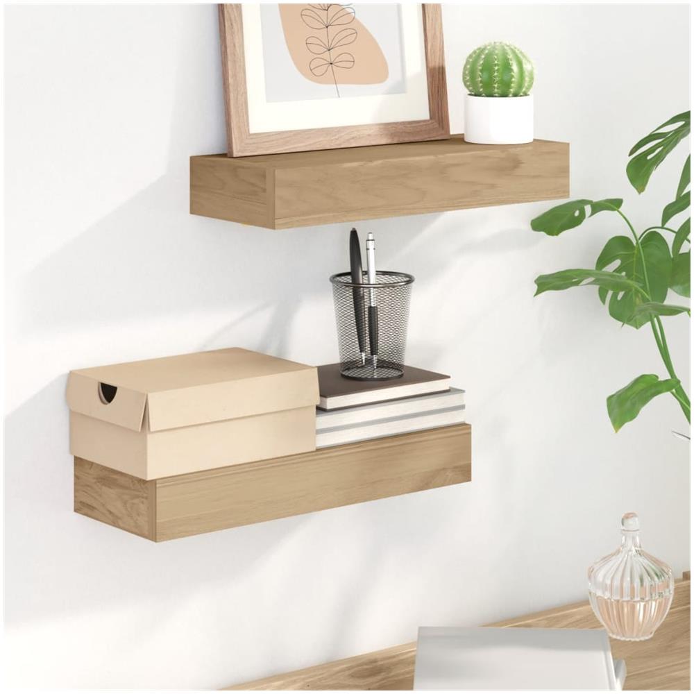 Mensole Da Parete 2 Pz 40x15x6 Cm In Legno Massello Di Teak - Foto 1