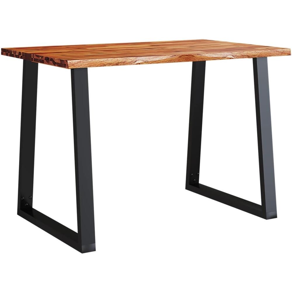 Set Da Pranzo 3 Pz Con Bordi Vivi In Legno Massello Di Acacia - Foto 3