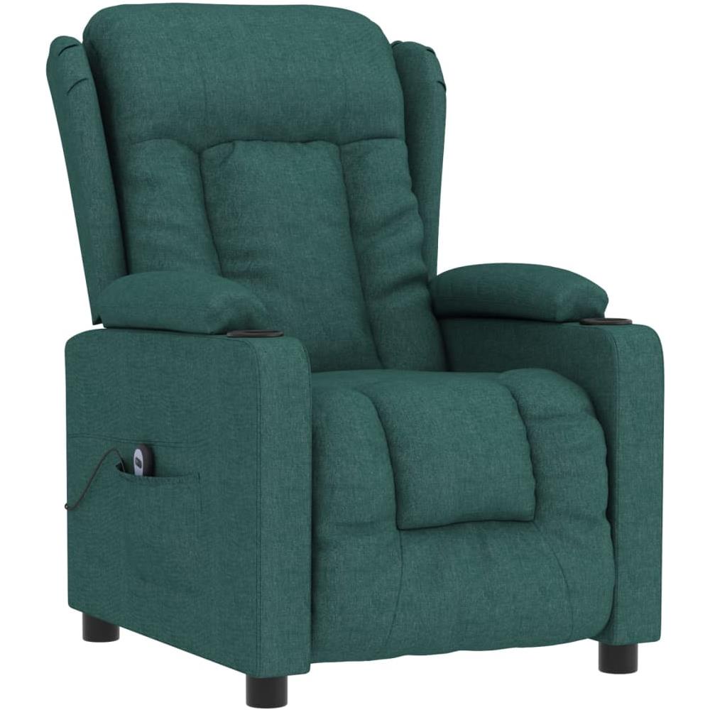 Poltrona Elettrica Reclinabile Verde Scuro In Tessuto - Foto 3