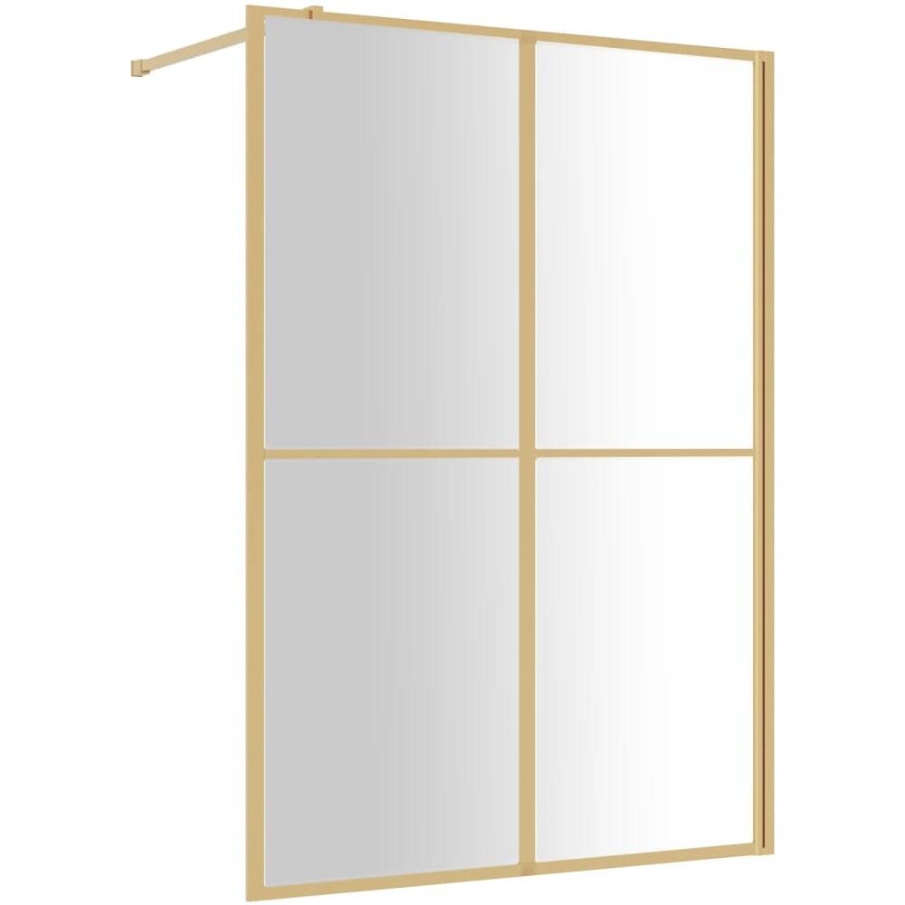 Parete Per Doccia Walk-in Vetro Trasparente Esg 140x195 Cm Oro - Foto 2
