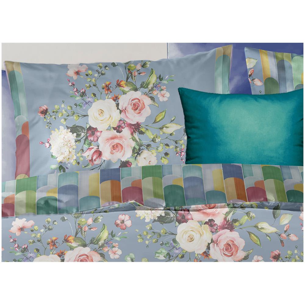 Copripiumino Double Face Matrimoniale Digitale Cotone Percalle Dis.Flower   - Foto 5