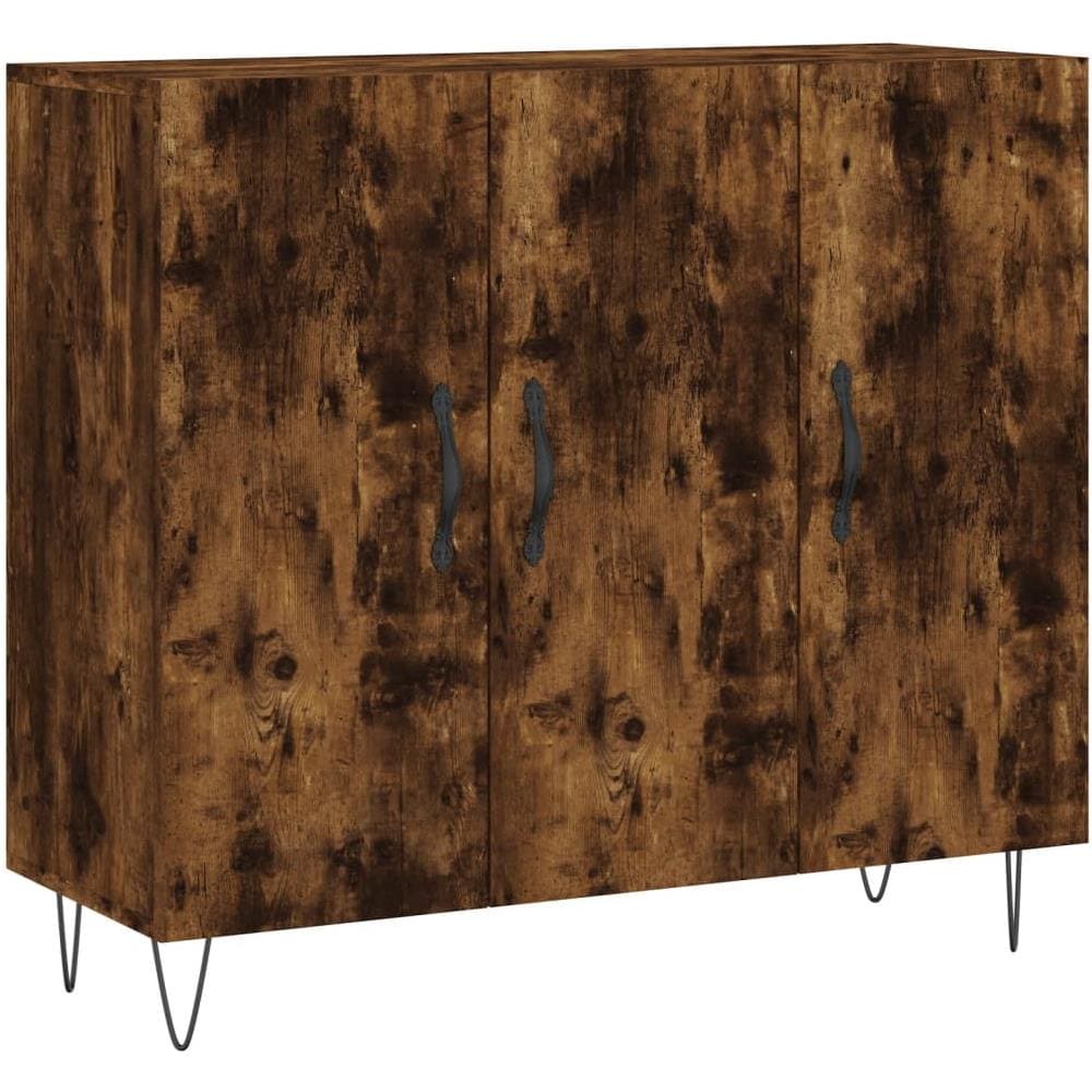 Credenza Rovere Fumo 90x34x80 Cm In Legno Multistrato - Foto 2