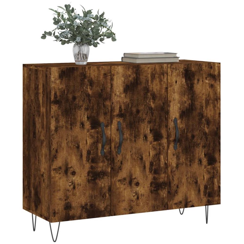 Credenza Rovere Fumo 90x34x80 Cm In Legno Multistrato - Foto 3