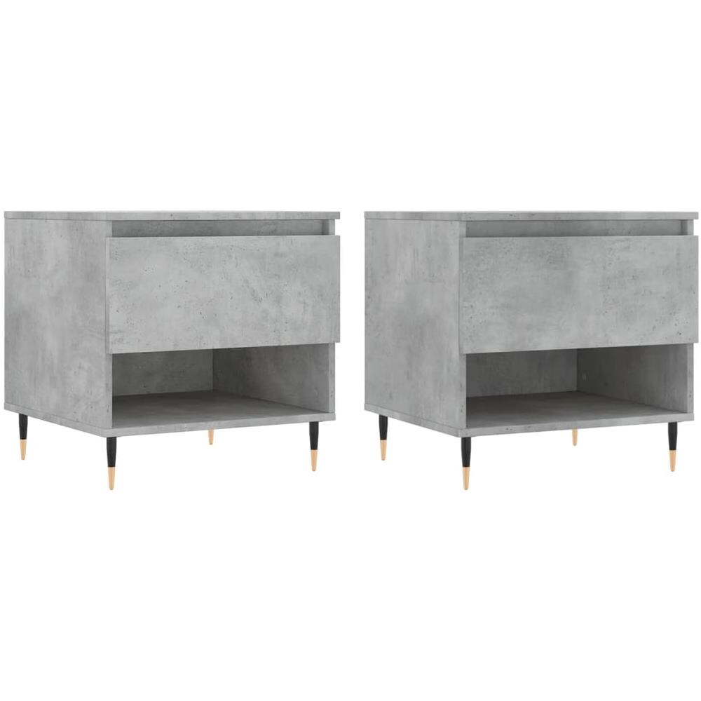 Tavolini Salotto 2pz Grigio Cemento 50x46x50 Legno Multistrato - Foto 2