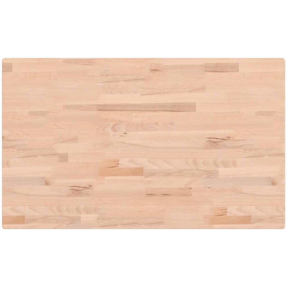 Piano Tavolo 100x60x2,5cm Rettangolare Legno Massello Di Faggio - Foto 2