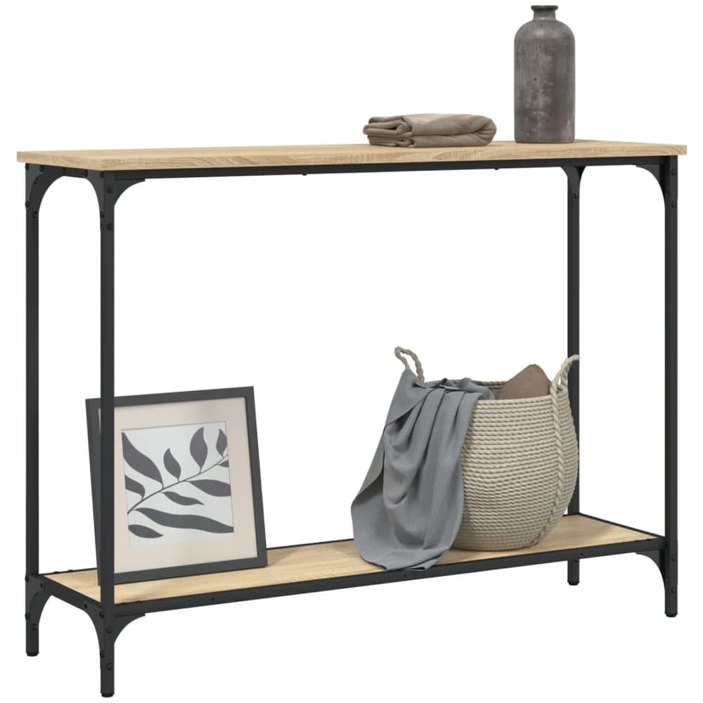 Tavolino Consolle Rovere Sonoma 101x30,5x75cm Legno Multistrato - Foto 3