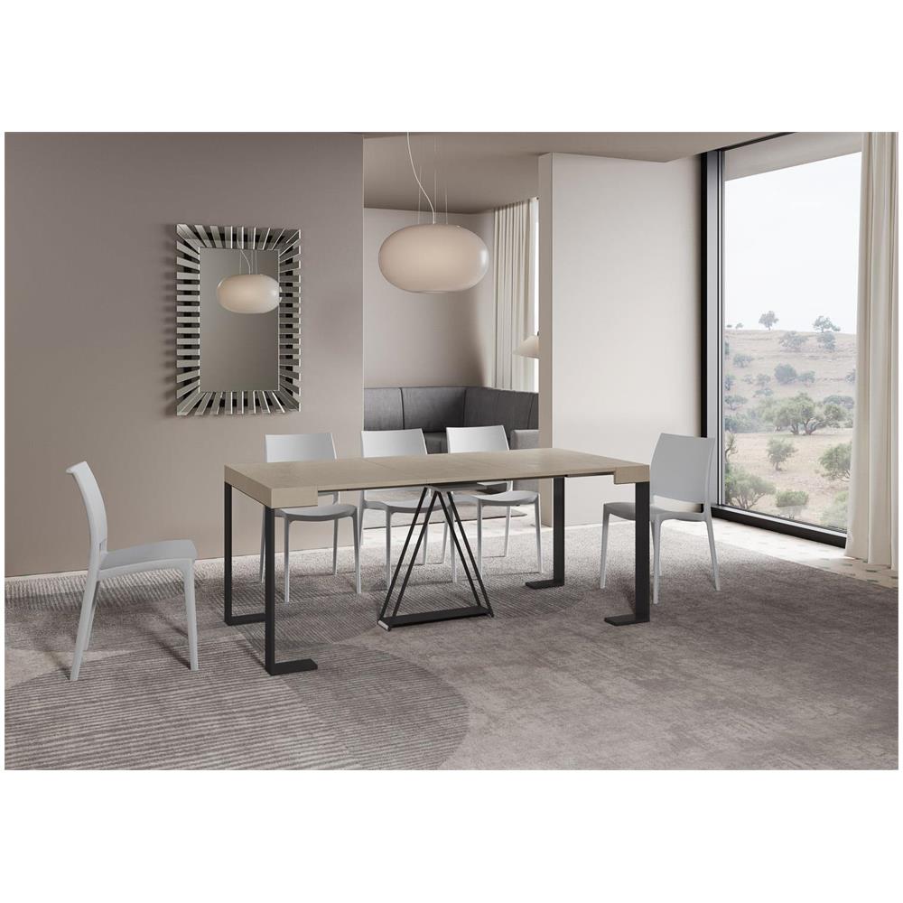 Consolle allungabile 90x40/196 cm Zamat Small cashmere telaio antracite - Foto 3