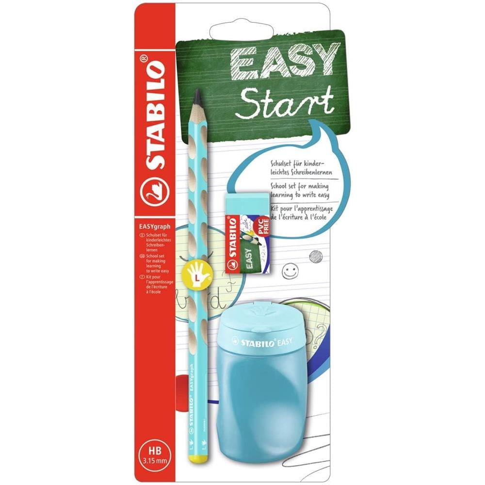 EASYgraph - School Set - Azzurro - per Mancini - con Gomma + Temperino - Foto 1