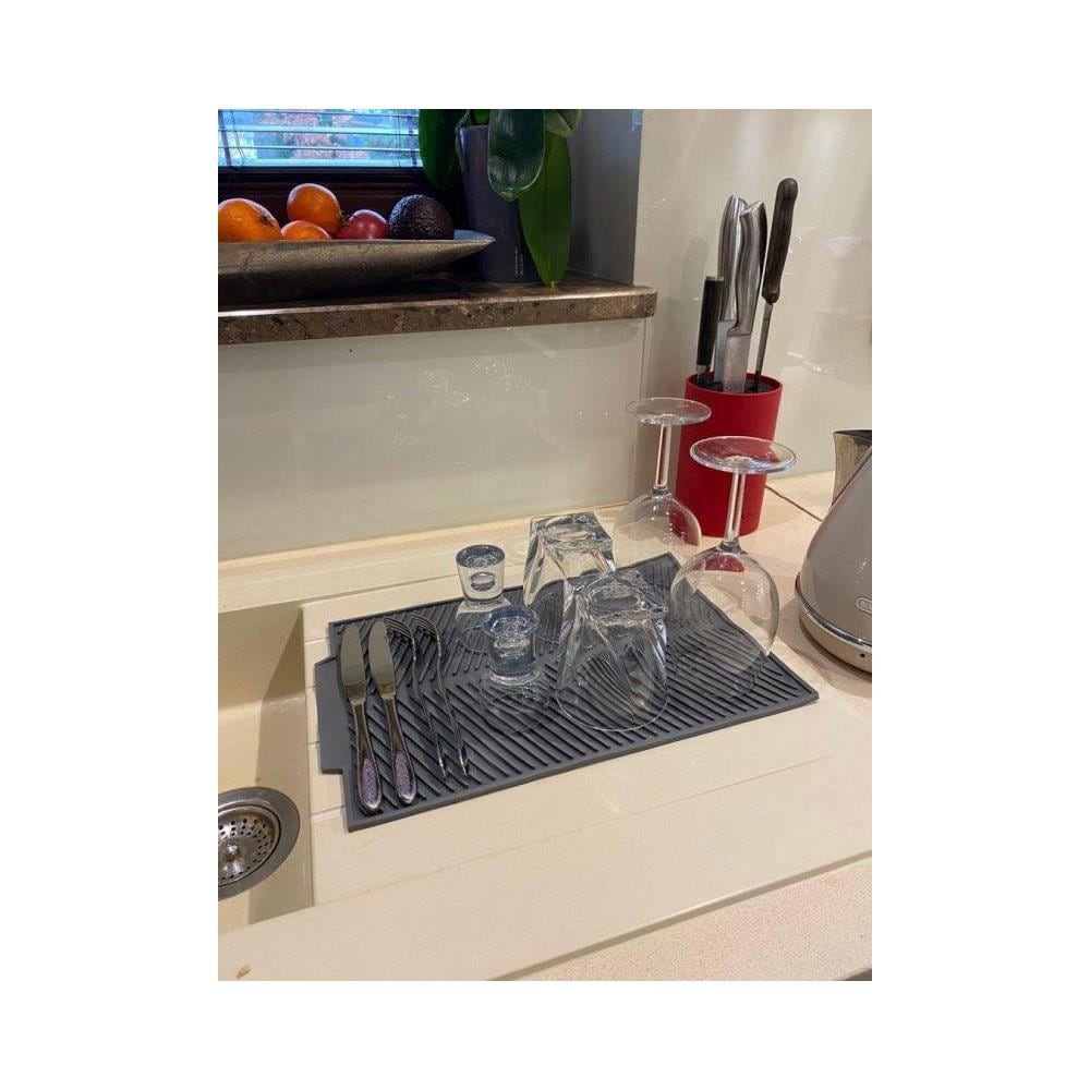 3088 Tappetino scolapiatti in silicone 39x25cm Grigio - Foto 4