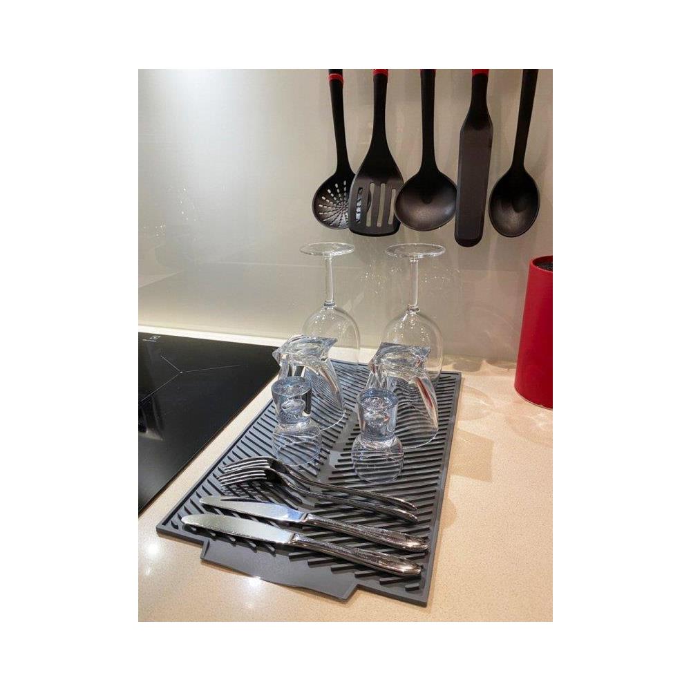 3088 Tappetino scolapiatti in silicone 39x25cm Grigio - Foto 2