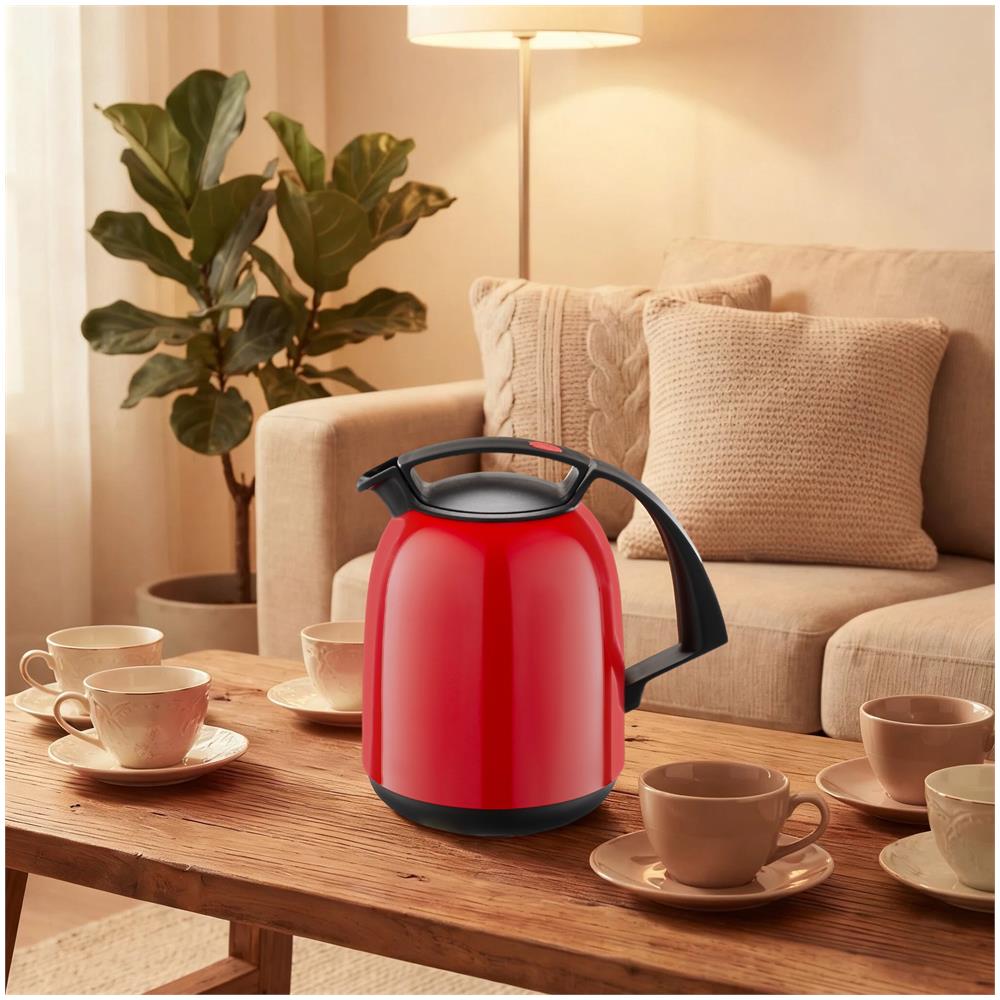 Borraccia termica 1L - 810 FAY - Bicchiere in vetro, Senza BPA - Per tè e caffè - Rosso - Foto 5