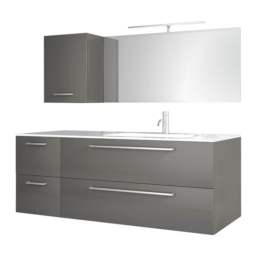 Mobile Da Bagno Sospeso Samoa 01c Laccato Grigio - Foto 1