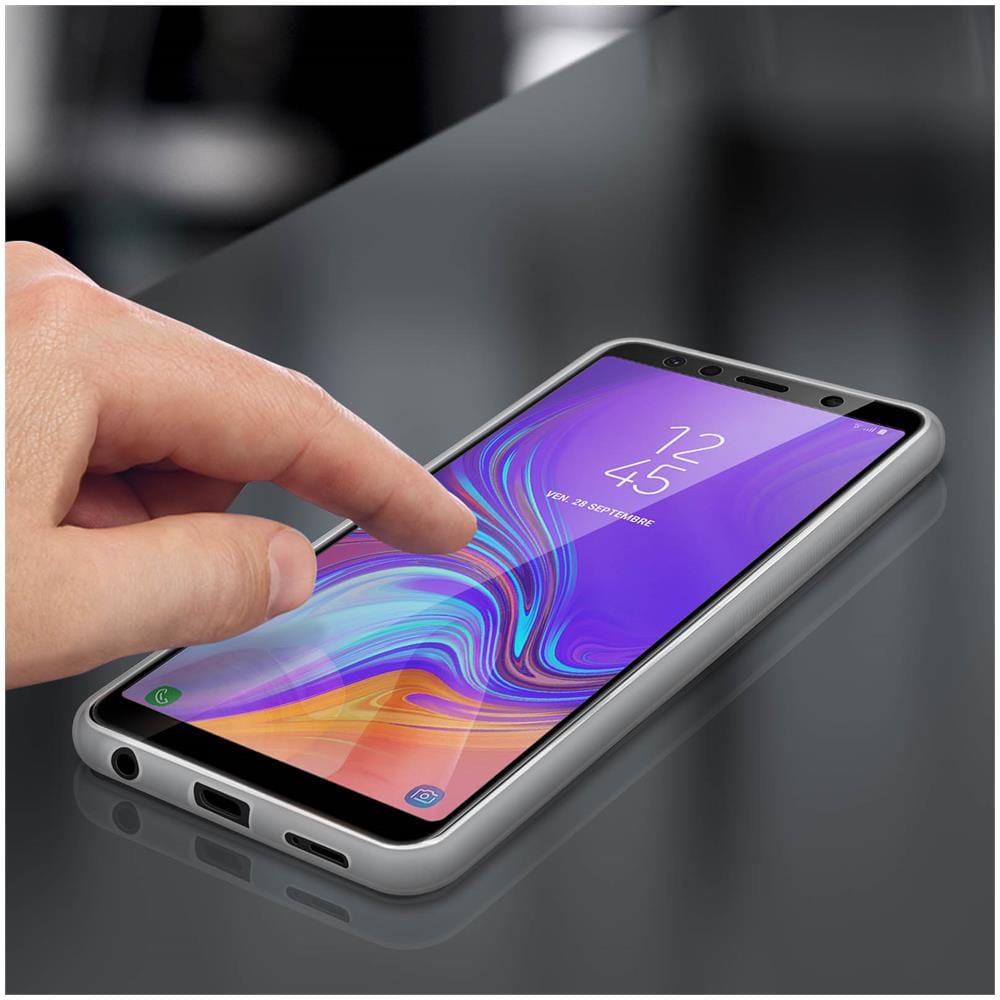 Cover Posteriore + Pellicola Vetro Temperato Trasparente Galaxy A7 2018 - Foto 5