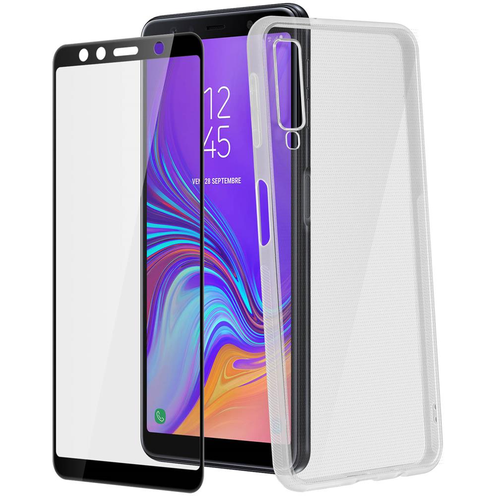 Cover Posteriore + Pellicola Vetro Temperato Trasparente Galaxy A7 2018 - Foto 2