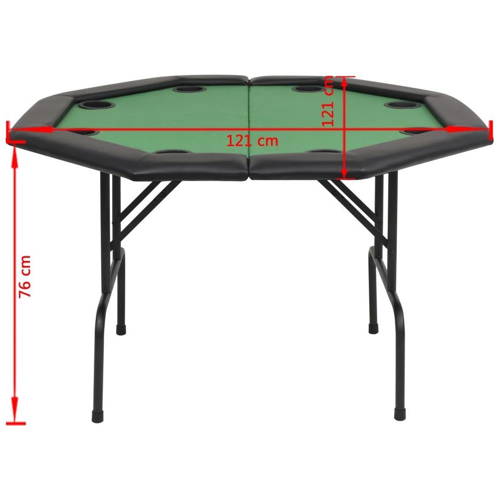 Tavolo Da Poker Piegabile In 2 Per 8 Giocatori Ottagonale Verde - Foto 6