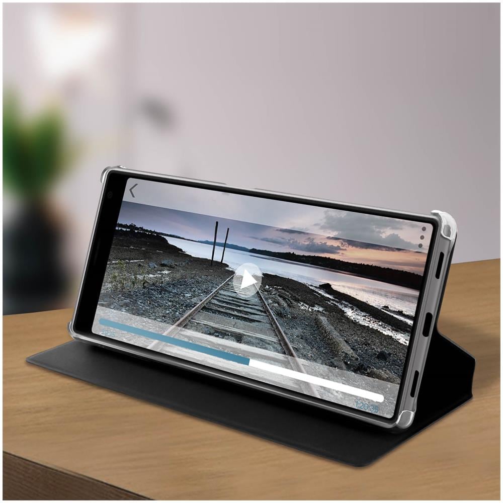 Custodia Xperia 10 Etui Folio Originale Style Cover Stand Nero - Foto 5