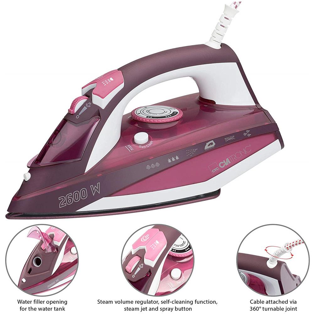 Db 3705 Dampfbügeleisen 2600w Keramiksohle Weiß-rot - Foto 2