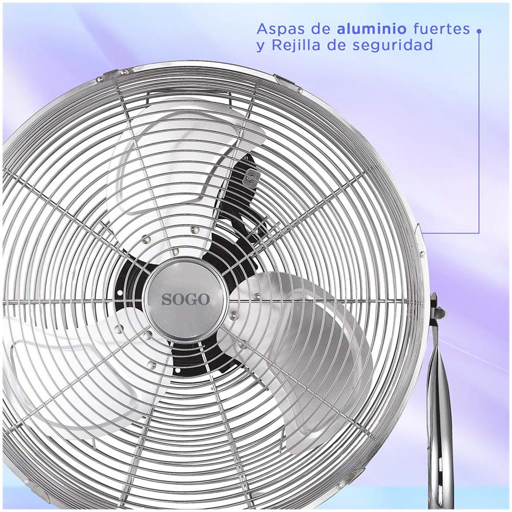 Ven-ss-21025 - ventilatore Da Pavimento Cromato, 30 cm, 55 w, Colore: Argento - Foto 4
