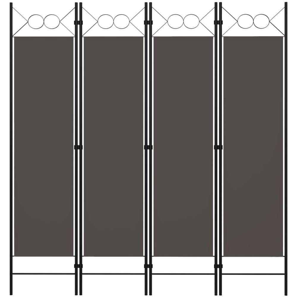 Paravento A 4 Pannelli Antracite 160x180 Cm - Foto 1
