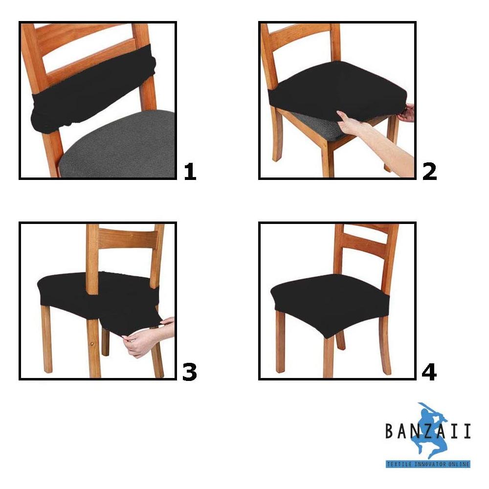 Set 4 Coprisedia Antimacchia Senza Schienale Made In Italy Nero - Foto 6