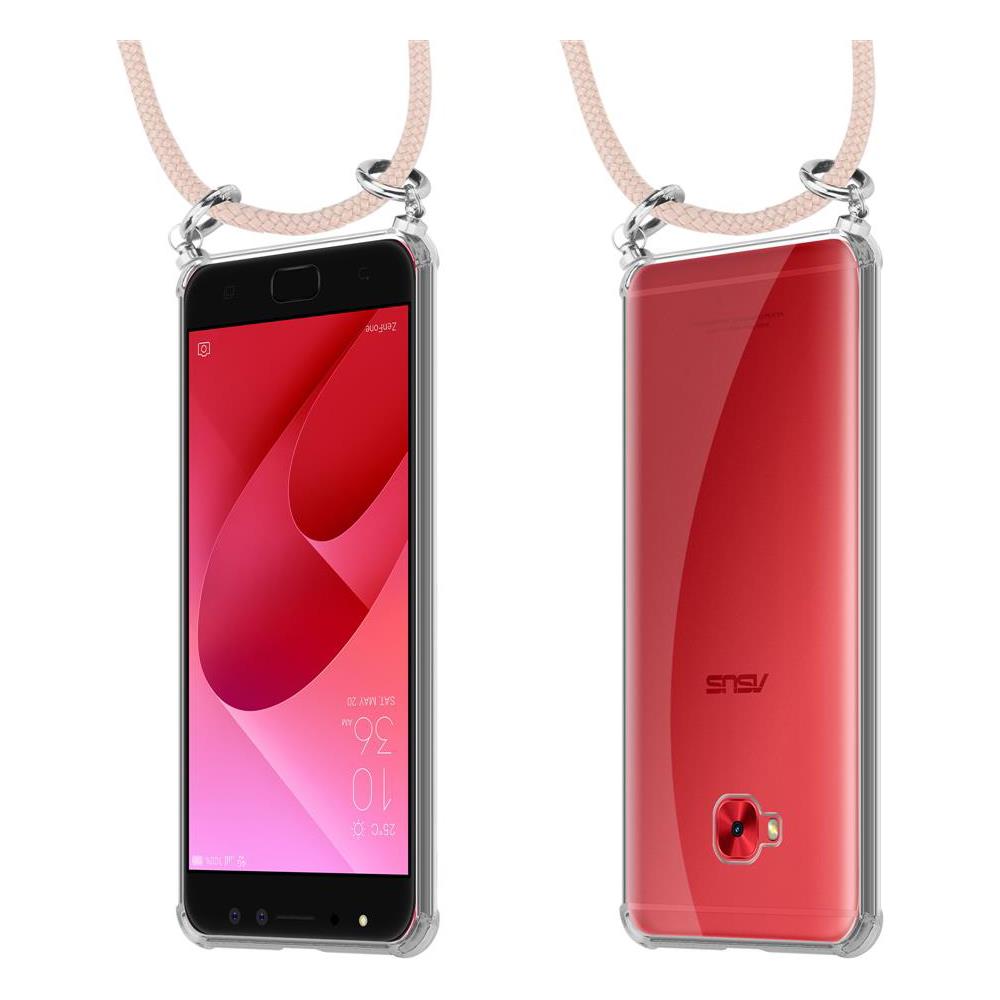 Catena Di Telefoni Cellulari Compatibile Con Asus Zenfone 4 Selfie Pro In Or Rosato A Perla - Coperchio Protettivo In Silicone Con Anelli D'argento, Cinturino In Corda E Custodia Staccabile - Foto 8