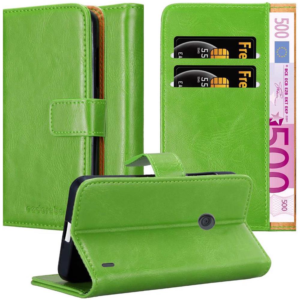 Custodia Compatibile Con Nokia Lumia 520 In Verde Erbe - Coperchio Protettiva Con Chiusura Magnetica, Funzione Stand E Tasca Per Le Carte - Foto 1