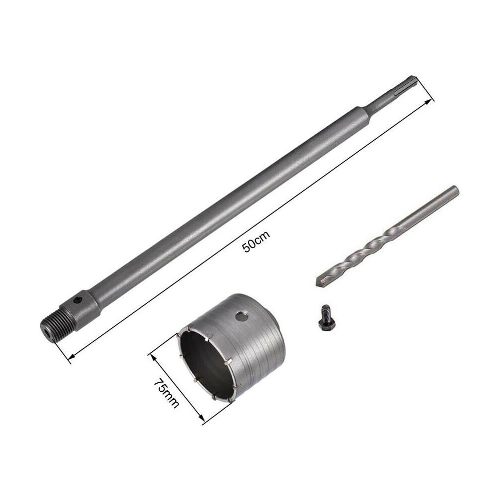 Fresa A Tazza 75 Mm Asta Prolunga 50. Cm Per Trapano Attacco Sds Plus - Foto 1