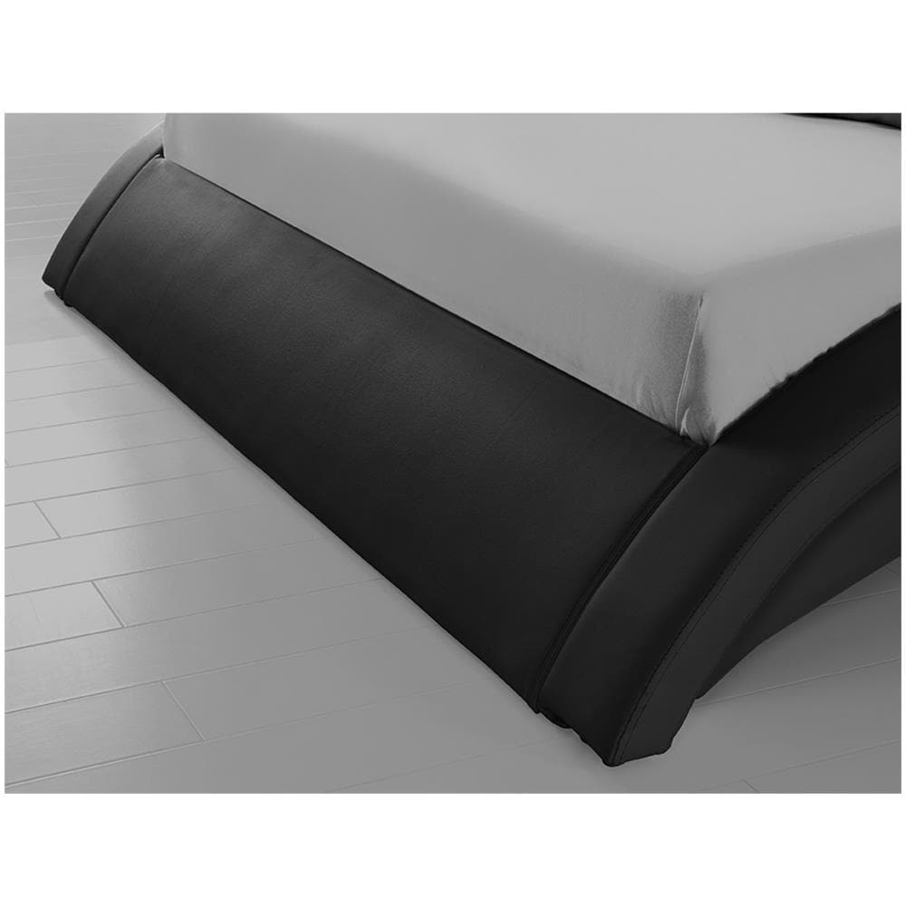 Paddington Struttura Letto In Similpelle Nera Con Led 160x200 Cm - Foto 2