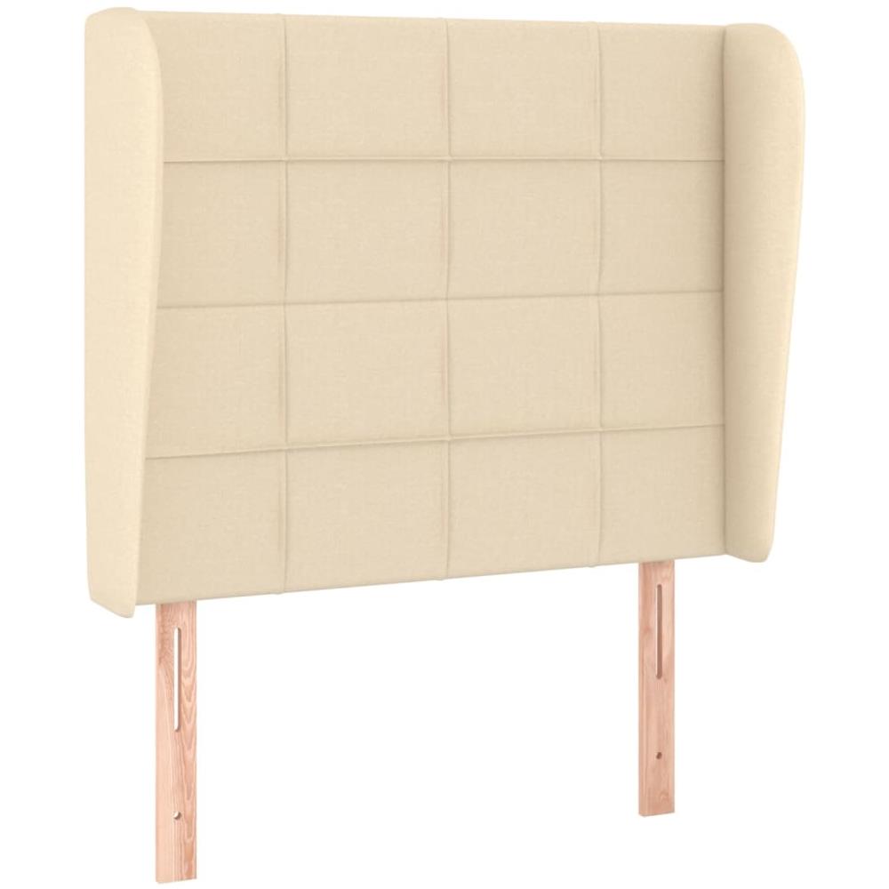 Testiera Ad Orecchio Crema 103x23x118/128 Cm In Tessuto - Foto 2