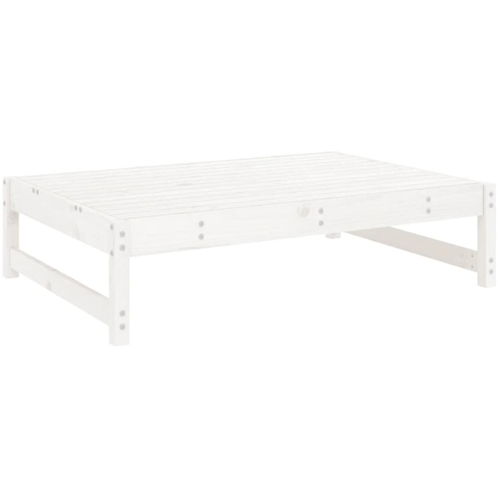 Poggiapiedi Da Giardino 120x80 Cm Legno Massello Di Pino Bianco - Foto 3