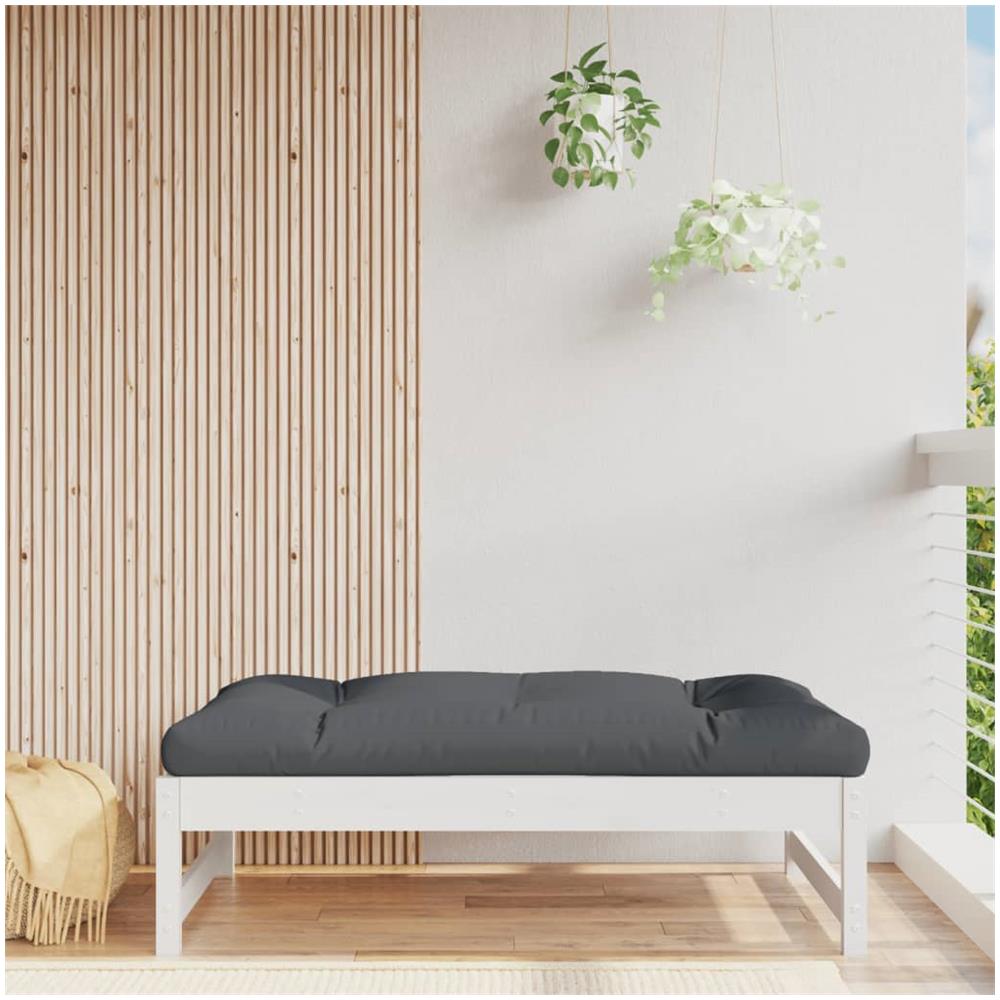 Poggiapiedi Da Giardino 120x80 Cm Legno Massello Di Pino Bianco - Foto 1