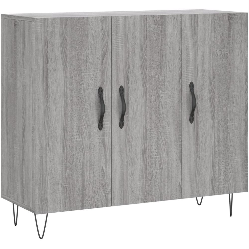 Credenza Grigio Sonoma 90x34x80 Cm In Legno Multistrato - Foto 2