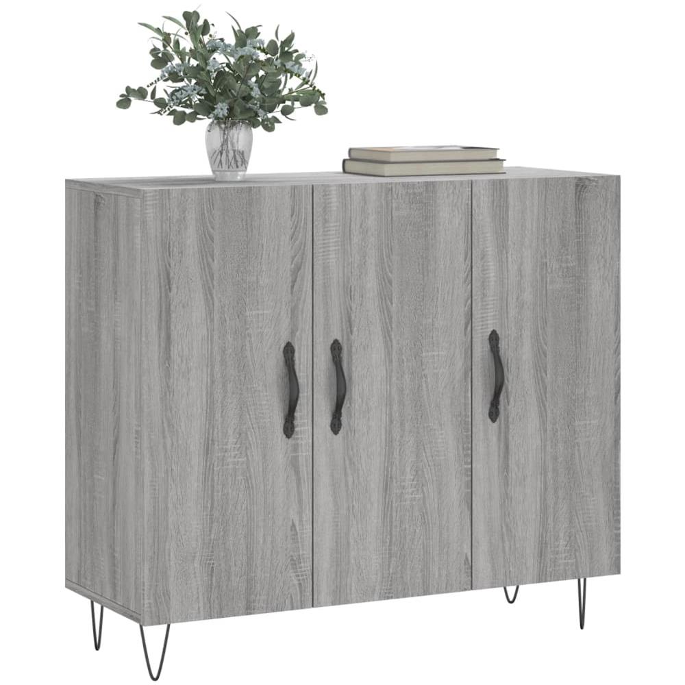 Credenza Grigio Sonoma 90x34x80 Cm In Legno Multistrato - Foto 3