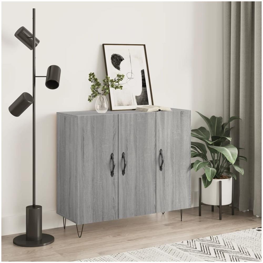 Credenza Grigio Sonoma 90x34x80 Cm In Legno Multistrato - Foto 1