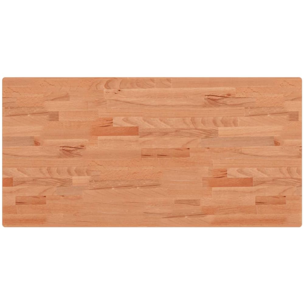 Piano Tavolo 100x50x2,5cm Rettangolare Legno Massello Di Faggio - Foto 2