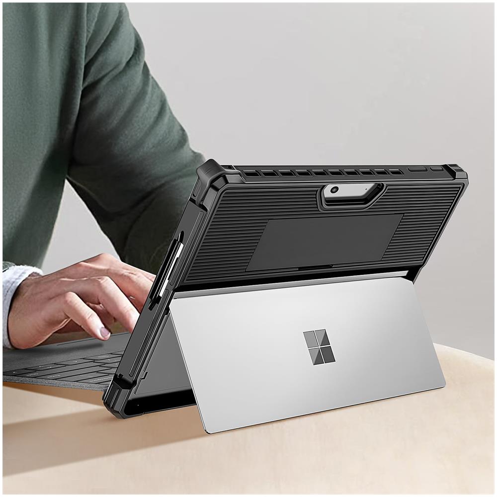 Cover Per Surface Pro 9 Silicone Bumper Manico Tracolla Serie Handy Nera - Foto 5