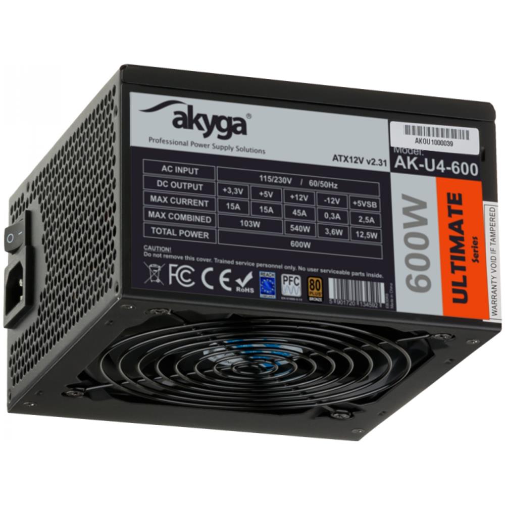 AK-U4-600 alimentatore per computer 600 W 20+4 pin ATX ATX Nero - Foto 1